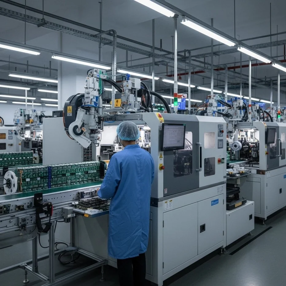 Profesyonel elektronik üretim tesisi - modern makineler ve uzman teknisyenler